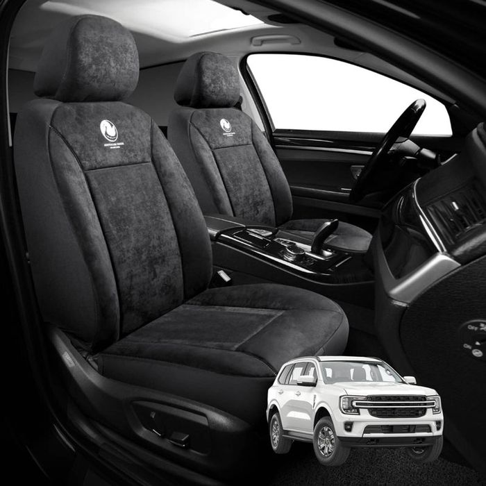 Australian Goose Edition Front Seat Covers for Ford Everest 2022 - Current (UB) - Suede, Universal Fit - Black