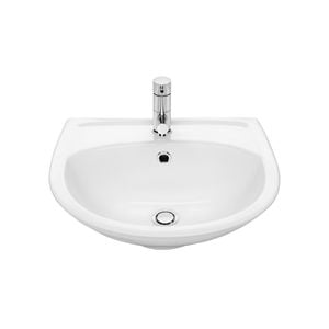 Stylus White Symphony Wall Basin With 1 Tap Hole