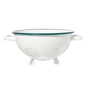 St. Clare Enamel Colander 24cm Seive Basket Vege Pasta Food Strainer White
