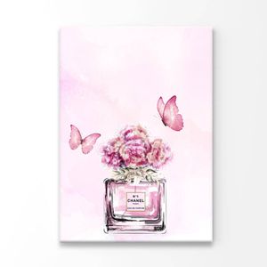 Pink Floral Perfume with Butterflies  Print 100% Australian Made 100 x 150cm  (Acrylic)