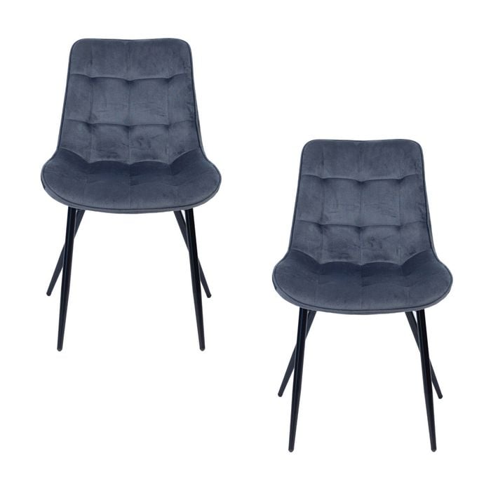Mary 2pc Set Fabric Dining Chair Grey