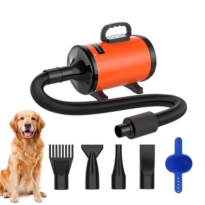 Advwin Pet Dryer Pet Grooming Blow Dryer Smart LCD Display Orange