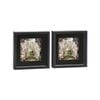 Nicola Spring 10" x 10" Black 3D Box Photo Frames - 6" x 6" Mount - Pack of 2