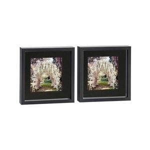 Nicola Spring 10" x 10" Black 3D Box Photo Frames - 6" x 6" Mount - Pack of 2