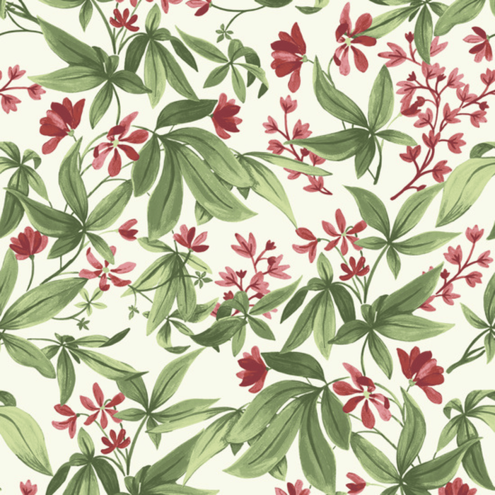 Grandeco 53cm x 10.05m Green & Pink Tropical Wallpaper