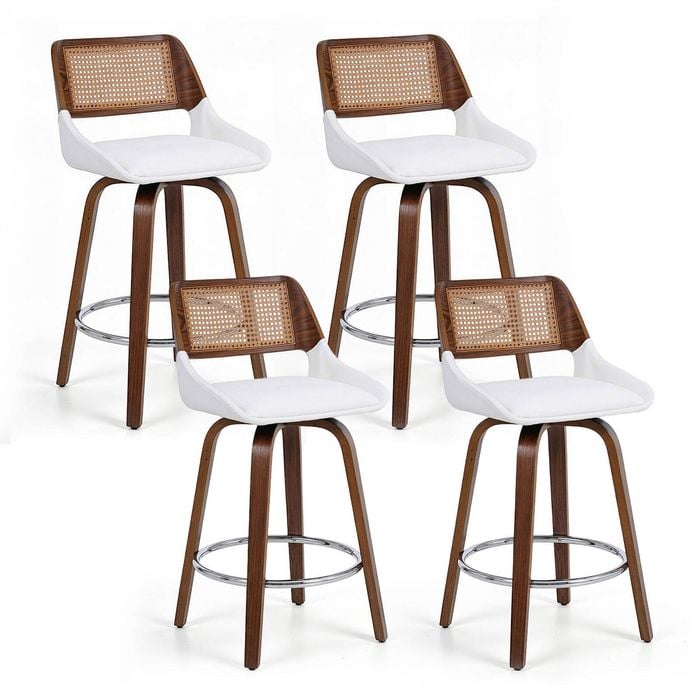 Artiss 60cm Wooden Bar Stools Set Of 4 Swivel Kitchen Counter Stool Chair