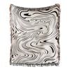 Anycozy Black Throw Blanket 130x160cm – Soft Faux Cashmere with Water Waves Pattern & Tassel