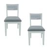 Maui 2pc Set Dining Chair Grey Fabric Seat White