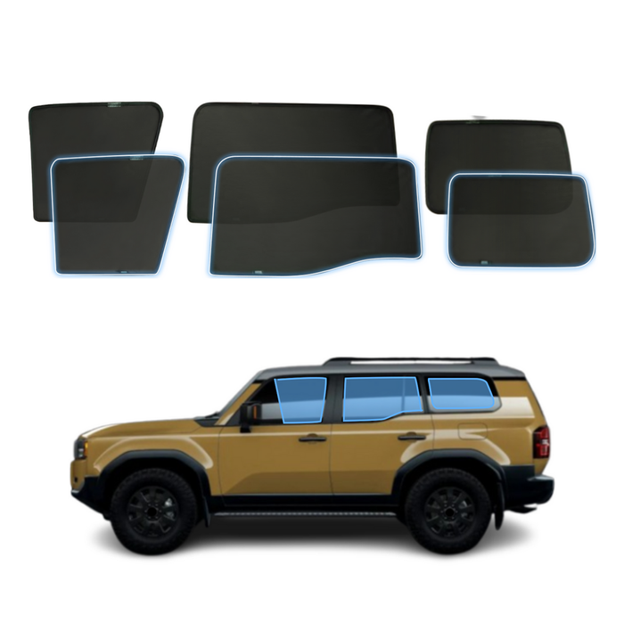 AUSGO Magnetic Window Sun Shade for Toyota Land Cruiser Prado 250 Series 2024-Onwards 6-Piece Set Car Shades