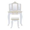 Teamson Kids - Fashion Polka Dot Prints Gisele Play Vanity Set - White / Gold