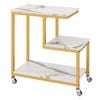 Costway G-shaped Side Table 3-tier Mobile Sofa End Table