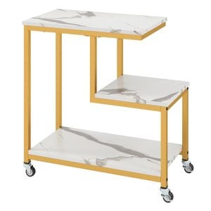 Costway G-shaped Side Table 3-tier Mobile Sofa End Table