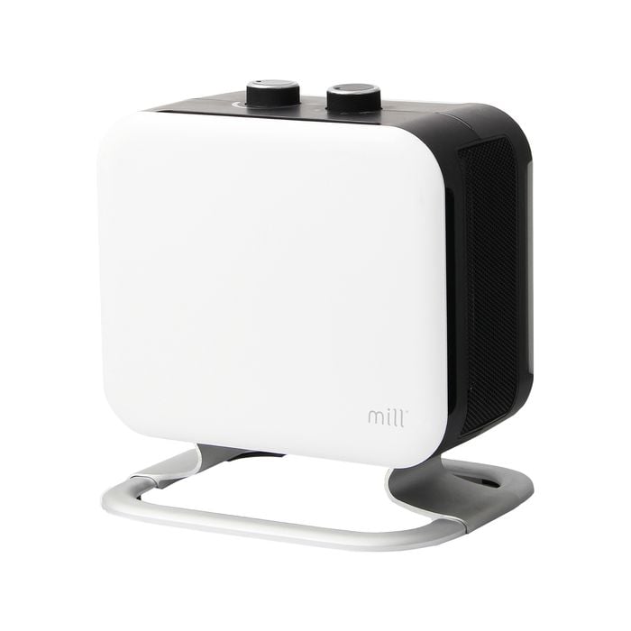 Mill 1800W White PTC Compact Fan Heater - White