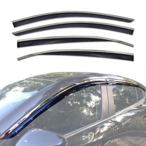 AUSGO Stainless Trim Weather Shields For Mazda 3 BM BN Series 2013-2019 Weathershields Window Visors Wind Deflectors