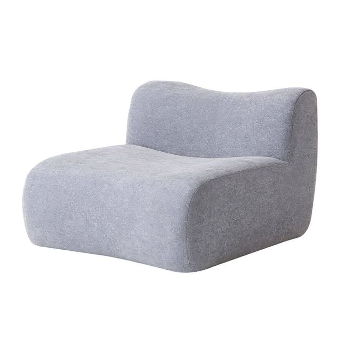 Miuz Armless Lounge Sofa, 1pc Modular Sofa Lounge Chair, Grey Accent Chair