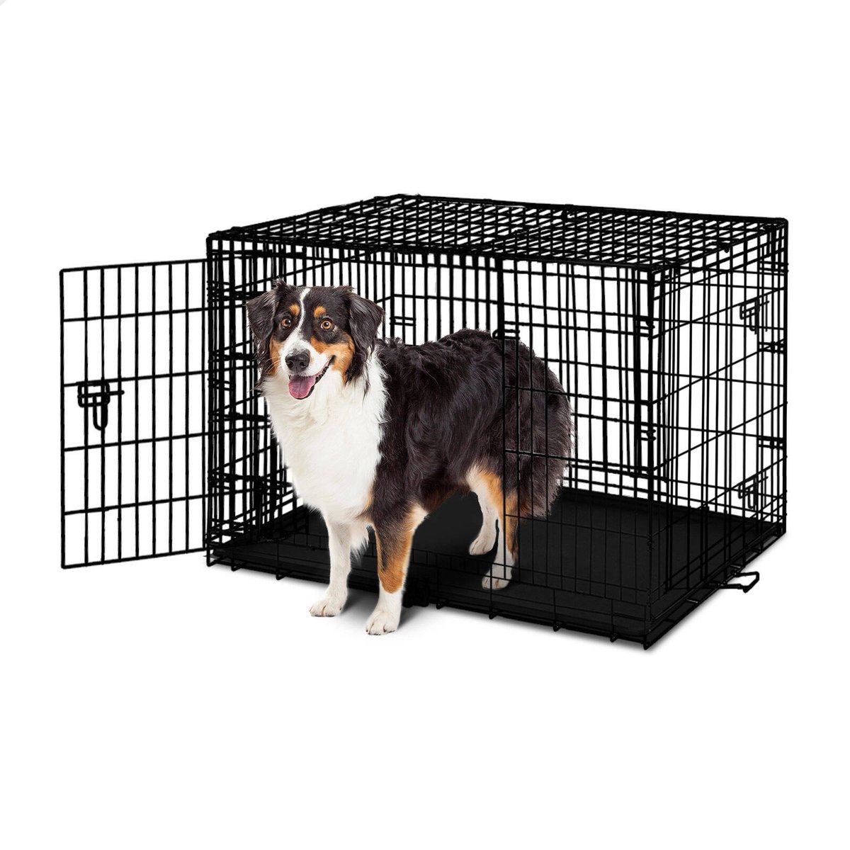 BEASTIE 30 Inch Dog Cage Foldable Metal Cat Puppy Pet Crate Bunnings Australia