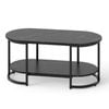 Costway 3-tier Coffee Table Metal Frame Center Table Black
