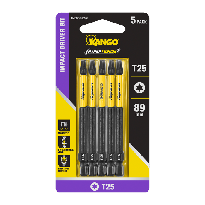 Kango 89mm TX25 Hypertorque™ Impact  Driver  Bit - 5 Pack