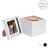 Nicola Spring 5 Piece 6 x 6 3D Shadow Box Photo Frame Set - Craft Display Picture Frame with 4 x 4 Mount - White