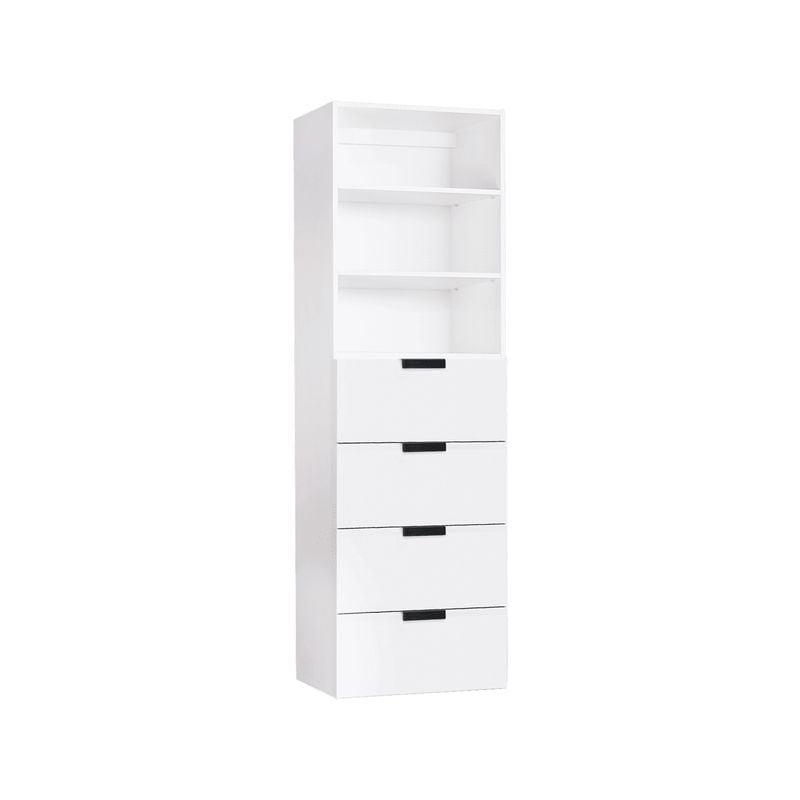 Lugna 2048 x 600 x 380mm White 2 Shelf and 4 Drawer Robe Insert