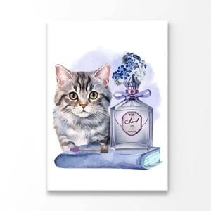 Blue Perfume, Cat Print 100% Australian Made 90 x 120cm (Acrylic)