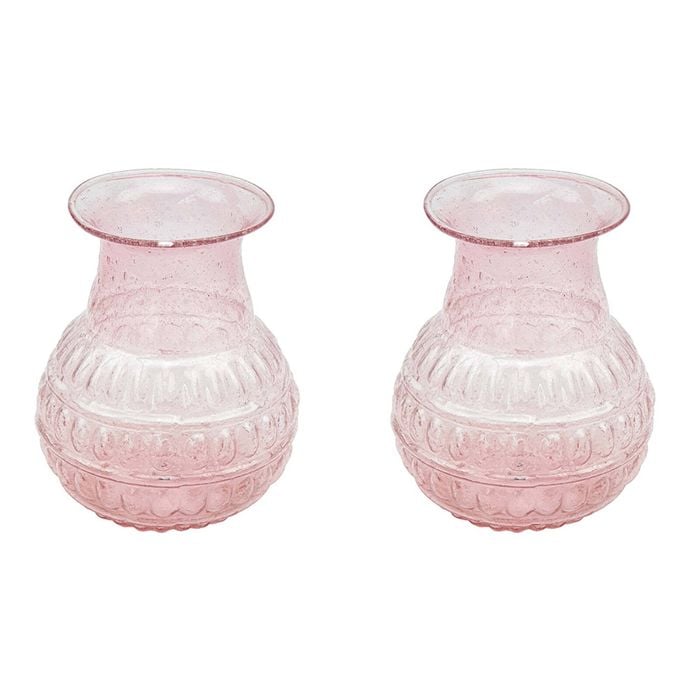 2PK LVD Bud Vase Bubble Glass Home/Lounge Decor Small Gum
