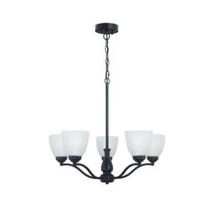 Oriel Lighting Rochester Traditional Glass Pendant Light Black 5lt