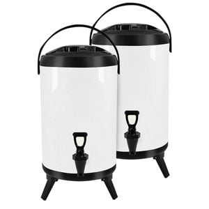 SOGA 2X Stainless Steel Insulated Beverage Dispenser with Tap 8L White