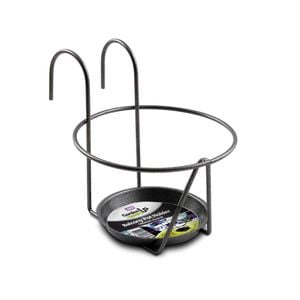 Jack 180mm Black Round Deluxe Balcony Pot Holder