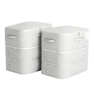 Catzon 2pack Compression Storage Bags 4 Layer Washable Bedding Blanket Organizer-grey
