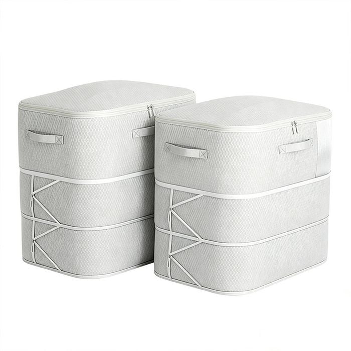 Catzon 2pack Compression Storage Bags 4 Layer Washable Bedding Blanket Organizer-grey