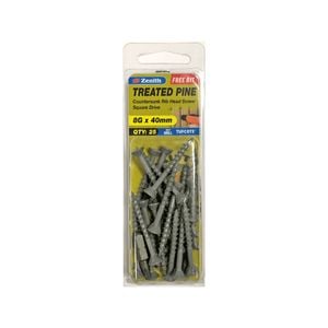 Zenith 8G x 40mm Tufcote® Square Drive Treated Pine Screw - 25 Pack