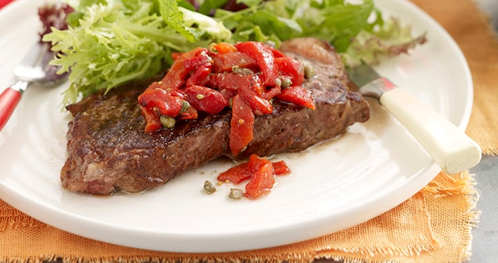 Steak With Caper Relish Recipe | Matador BBQs