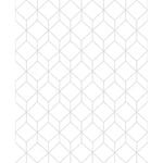 Superfresco Easy 52cm x 10m White / Silver Myrtle Geo Wallpaper - 52cm x 10m