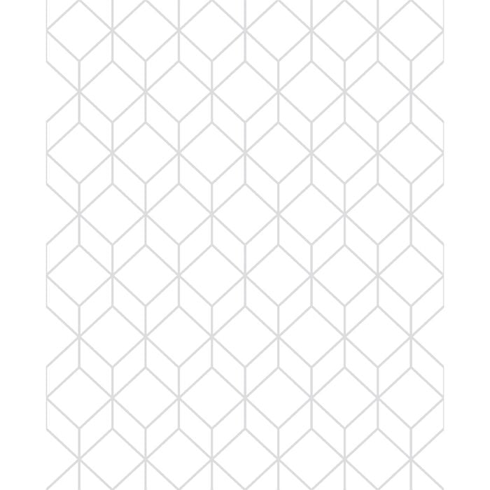 Superfresco Easy 52cm x 10m White / Silver Myrtle Geo Wallpaper - 52cm x 10m
