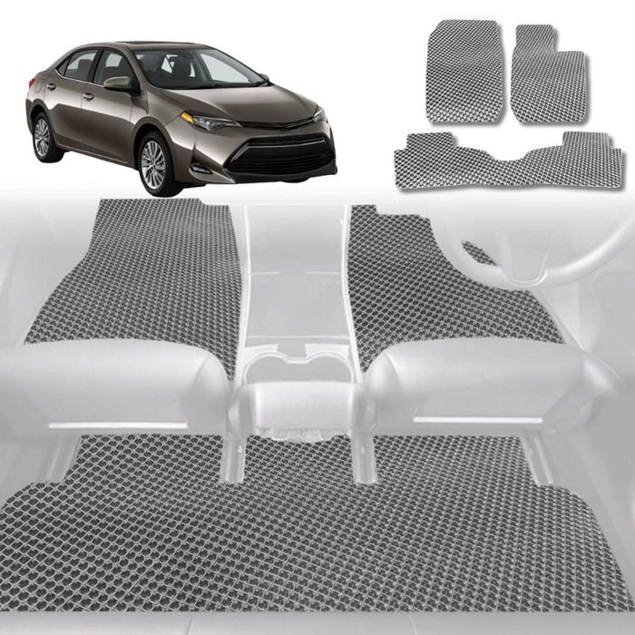 6D Diamond Car Floor Mats for Toyota Corolla 2018-Current-Full Set-Grey-Outback GT