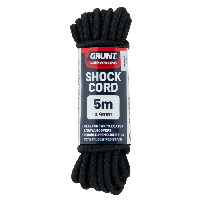 GRUNT 4mm x 5m Black Shock Cord