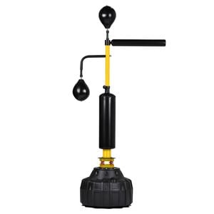 Advwin Boxing Speed Trainer, Freestanding Heavy Bag Station with Dual Reflex Speed Balls & 360° Spinning Bar
