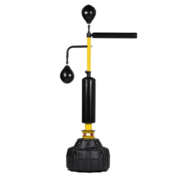 Advwin Boxing Speed Trainer, Freestanding Heavy Bag Station with Dual Reflex Speed Balls & 360° Spinning Bar