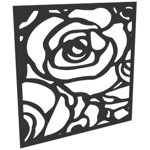 ProtectorAl 300-1200w x 300-1200h Dark Charcoal/Gloss White Roses Unframed Composite Deco Panel