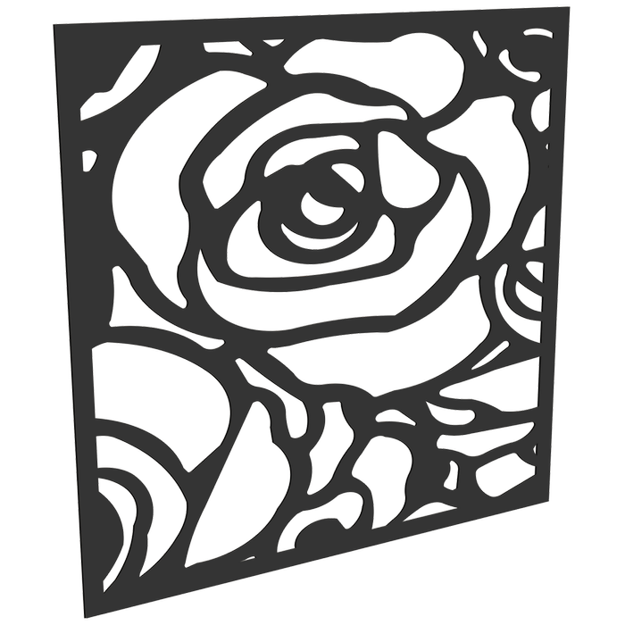 ProtectorAl 300-1200w x 300-1200h Dark Charcoal/Gloss White Roses Unframed Composite Deco Panel