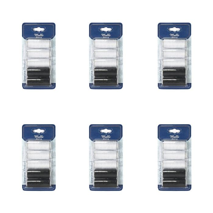 6x 5pc Malli 180m Diy Sewing Thread Spools Hand/machine Sewing White/black