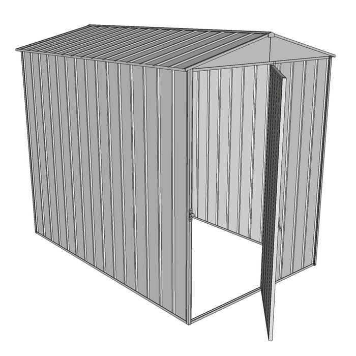 Build-a-Shed 1.5 x 2.3 x 2.3m Front Gable Single Hinged End Door Shed - Zinc