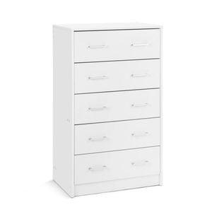 Griffin Chest 5 Drawers Tallboy Storage Dresser Storage Cabinet white