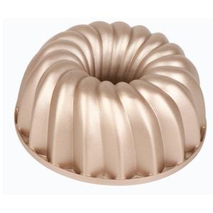 Bakers Secret Fluted Non Stick Cast Aluminium Cake Pan Champagne 23x9.8cm
