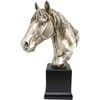 LVD Resin Horse Head Decorative Sculpture Statue 18x34.5cm Silver