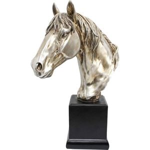 LVD Resin Horse Head Decorative Sculpture Statue 18x34.5cm Silver
