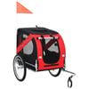 vidaXL Pet Bike Trailer Foldable Dog Stroller Bicycle Carrier Red and Black