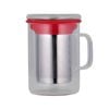 Avanti Borosilicate Glass Tea Mug with Lid + Infuser 420ml - Red