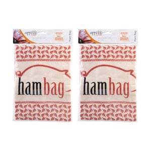 2pk Appetito Reusable Breathable Drawstring Closure Ham Bag 100% Cotton